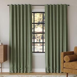 Sun Zero - 50"x95" Sun Zero Blackout Evelina Faux Dupioni Sil Green
